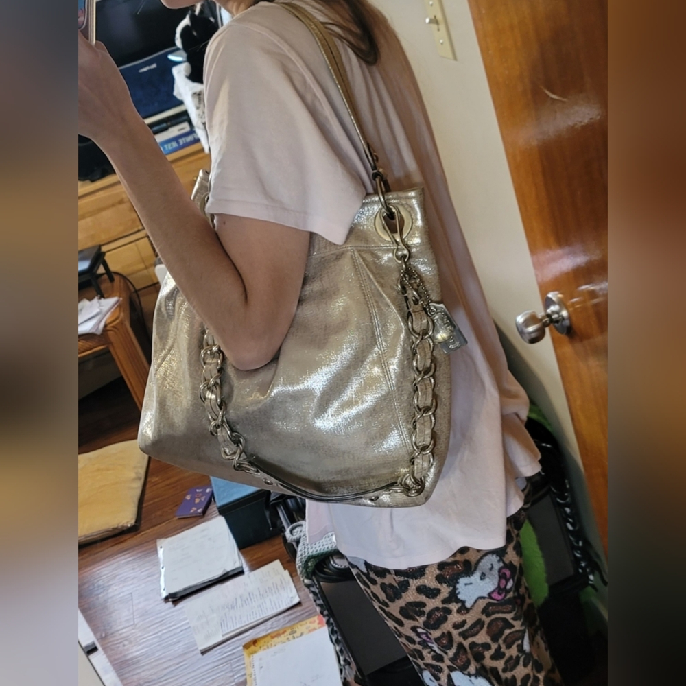 Coach Metallic Shoulder Bag